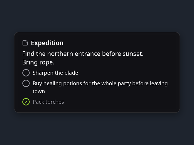 Widget preview: Notes