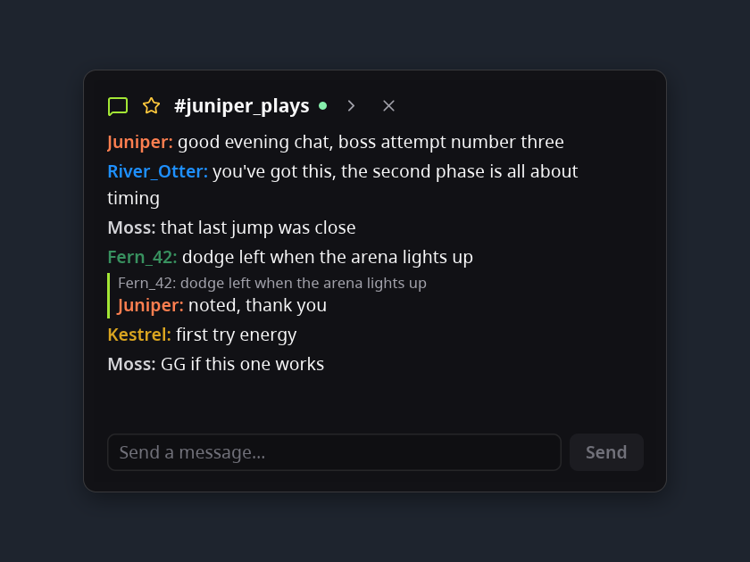 Widget preview: Twitch chat